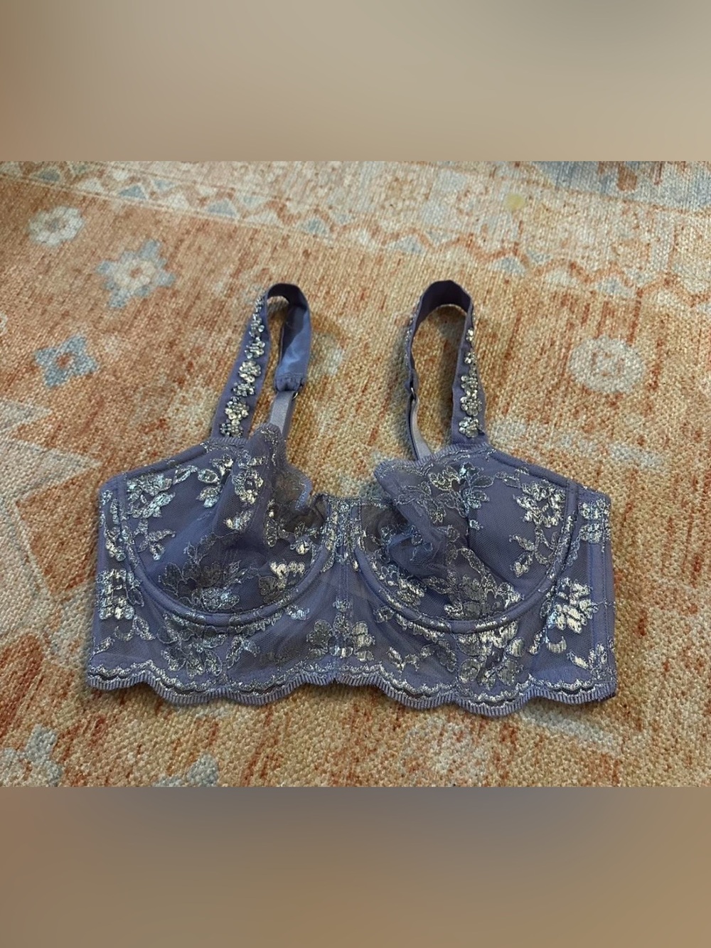 Victoria’s Secret the dream angels push up without lining lilac silver pearl 34D - Picture 3 of 7